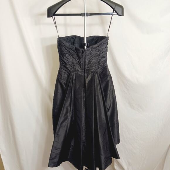 Rickie Freeman for Teri Jon Formal Mini Dress Sz 2 BLACK SILK Strapless Wedding - Picture 11 of 15